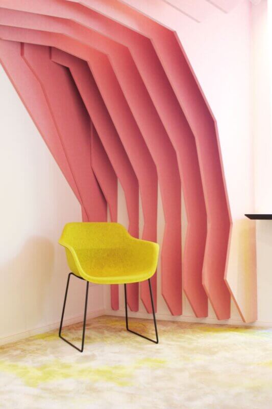 Acoustic ceiling in a tiny office - German Design Award 2023